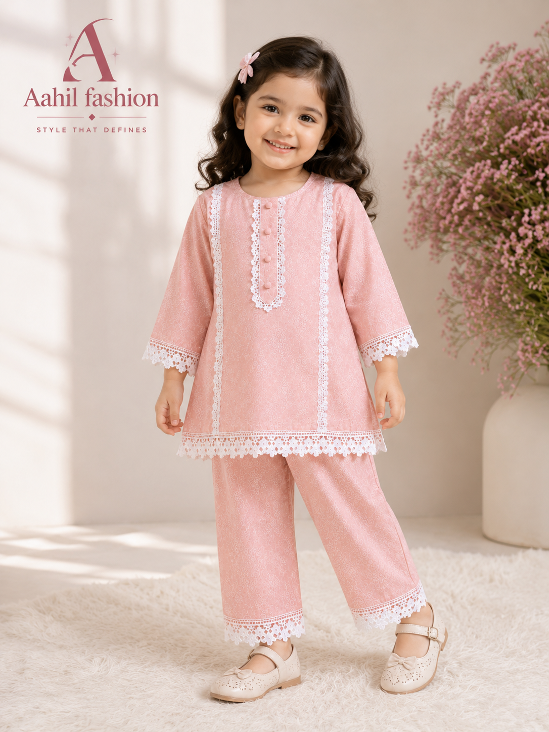 Blush Lace Elegance Girls Dress BP